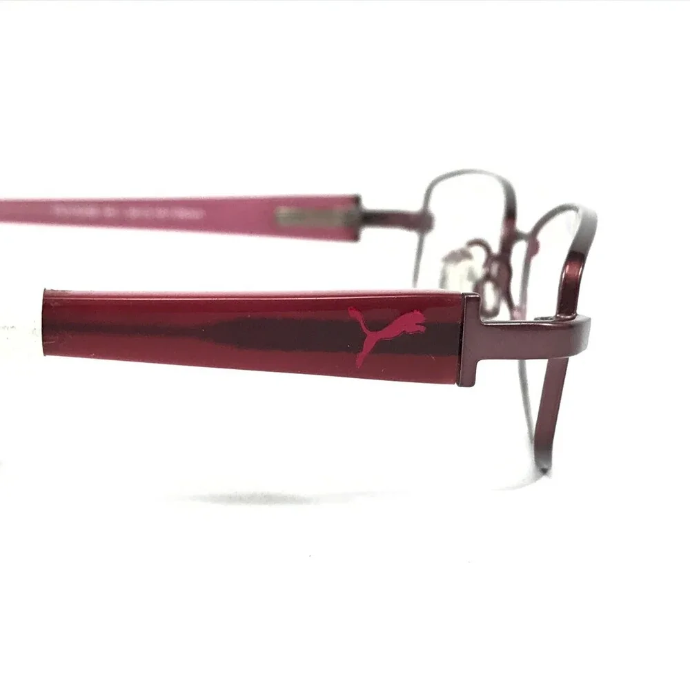 Puma Eyeglasses Frames PU15356 WI Pink Rectangular Oval Full Wire Rim 50-16-135